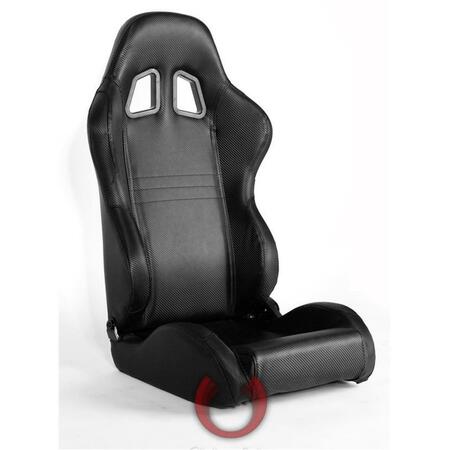 CIPHER Carbon Fiber PVC Universal Racing Seats - Black CPA1007CFBK